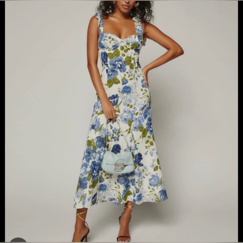 New Reformation Nadira Floral Print Midi Size 6